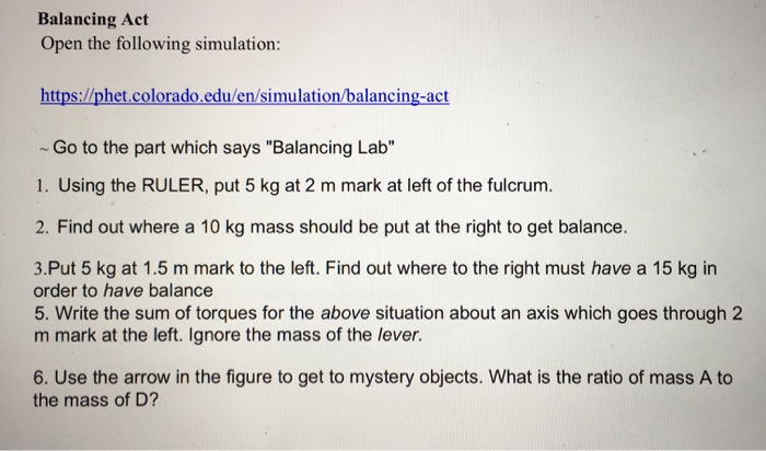 Balancing Act Lab Answer Key