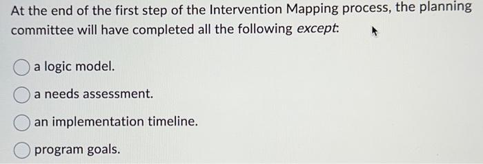 Solved At the end of the first step of the Intervention | Chegg.com
