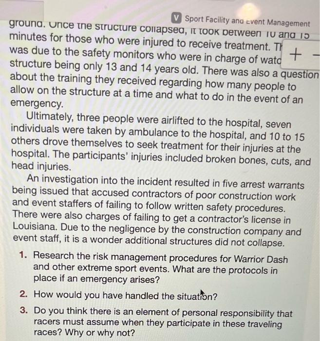 Solved Hey guys this is SMGT 302 class Sport Facility &