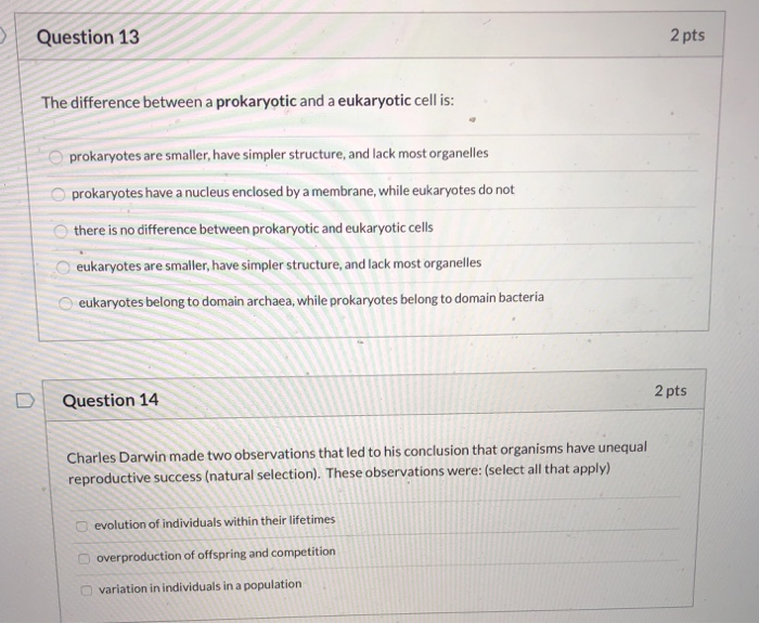 Solved Question 13 2 pts The difference between a | Chegg.com