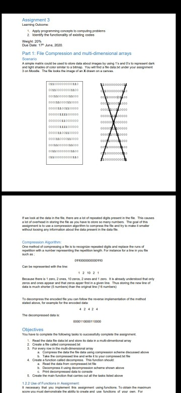 Solved Assignment 3 Learning Outcome 1. Apply programming | Chegg.com