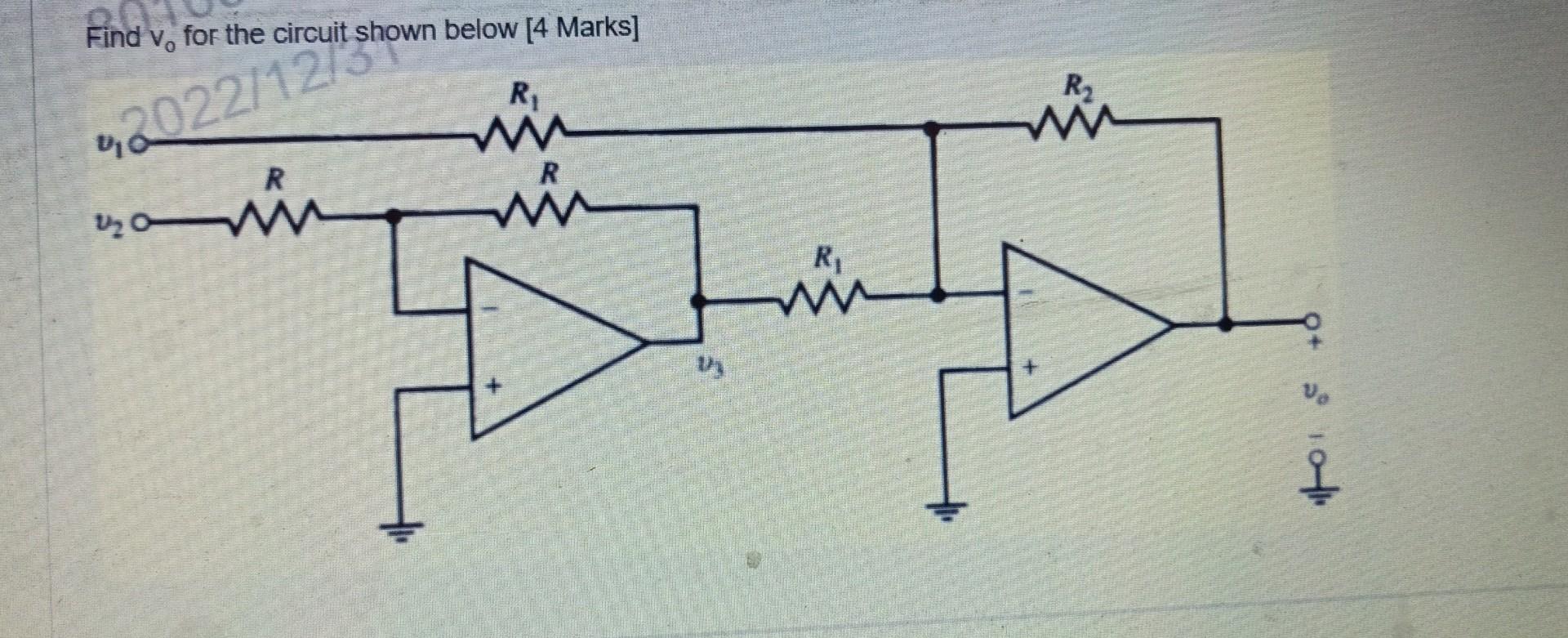 Solved Find v0 for the circuit shown below [ 4 Marks] | Chegg.com