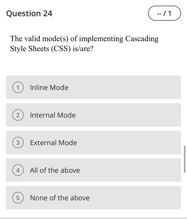 Solved Question 21 1 Which Of The Following Is Are Chegg Com