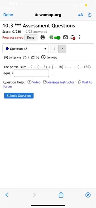 Solved Done wamap.org AA 10.3 *** Assessment Questions | Chegg.com
