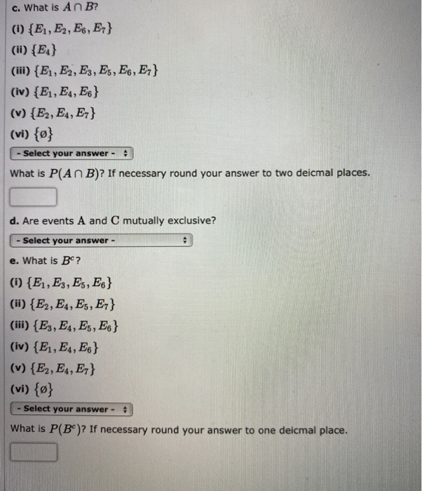 Solved Suppose That We Have A Sample Space S E1 E2 Chegg Com