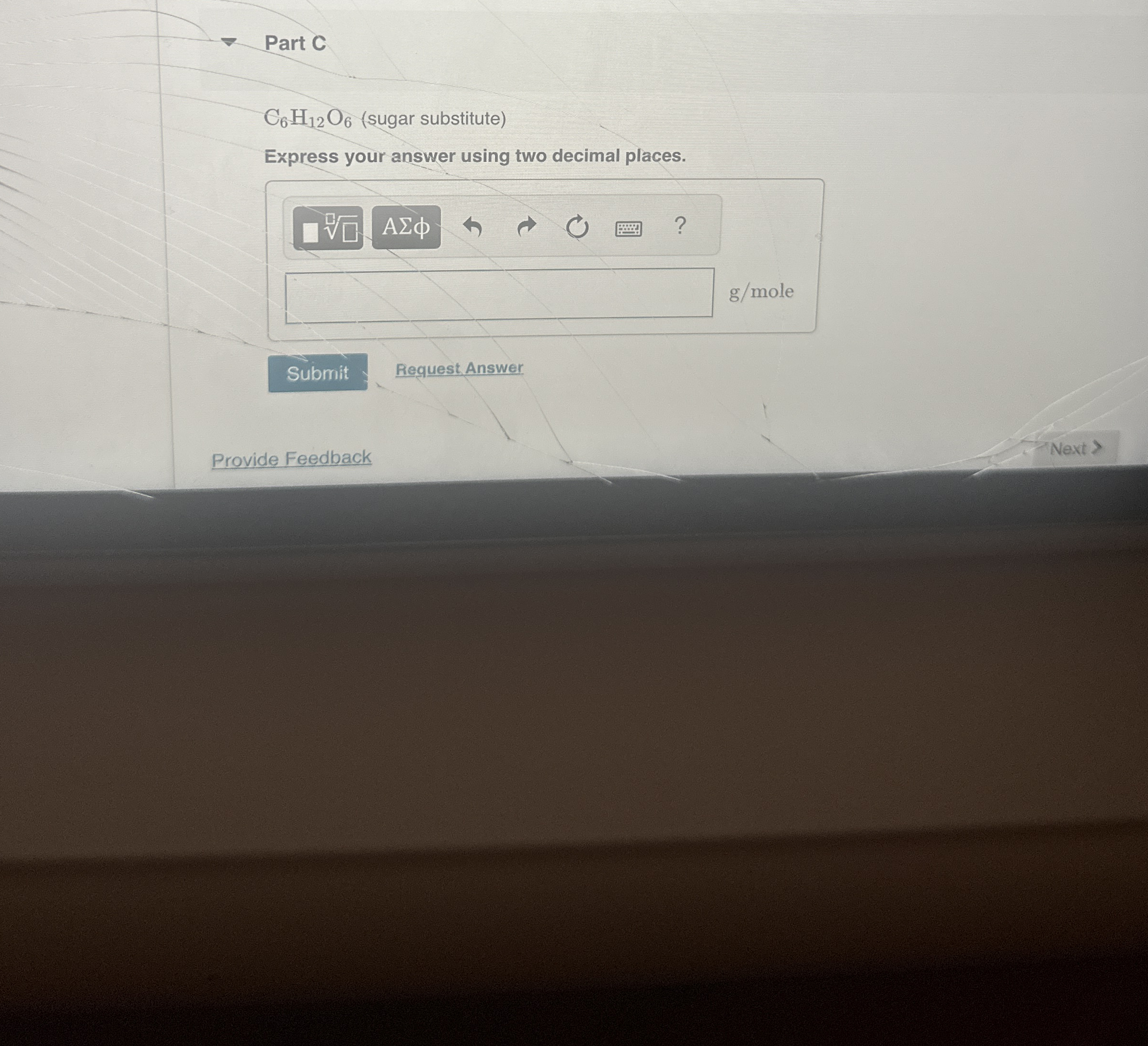 Solved Part CC6H12O6 (sugar substitute)Express your answer