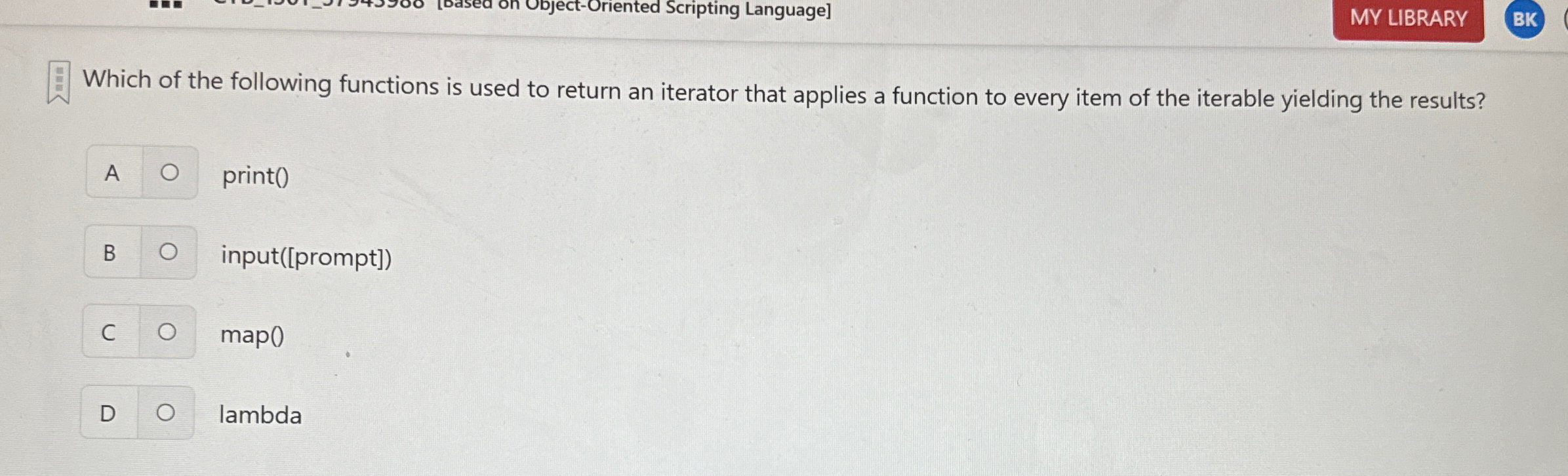 Solved Which of the following functions is used to return an | Chegg.com