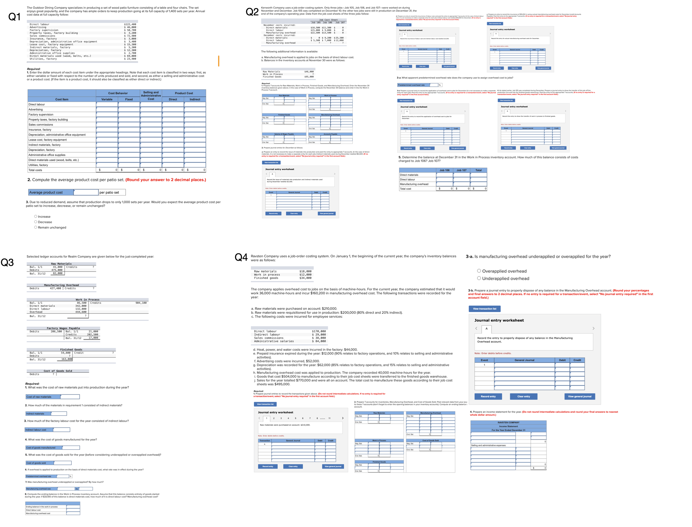 Solved Please help with this managerial accounting questions | Chegg.com