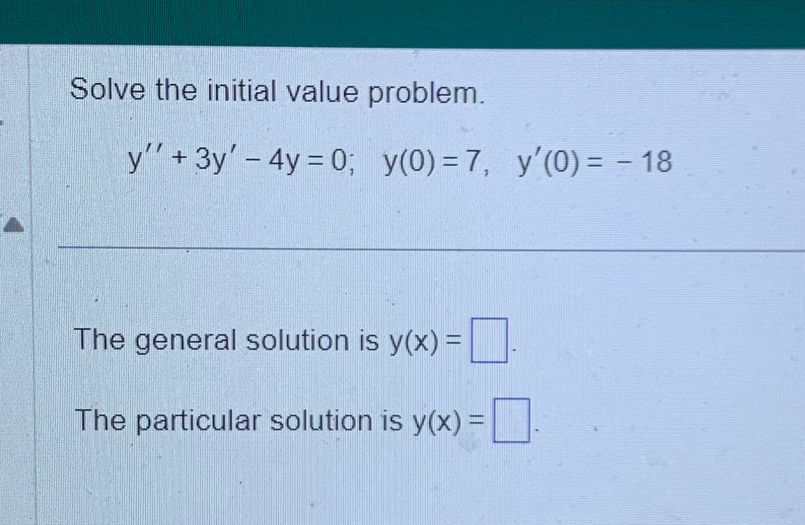 Solved Solve the initial value | Chegg.com