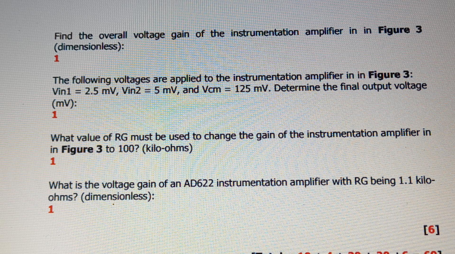 Solved Find the overall voltage gain of the instrumentation | Chegg.com