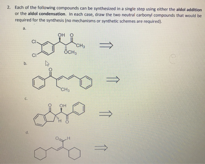 Solved 2. Each of the following compounds can be synthesized | Chegg.com