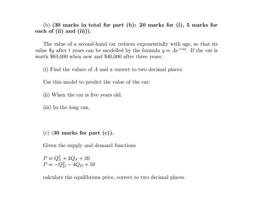 Solved (b) (30 Marks In Total For Part (b): 20 Marks For | Chegg.com