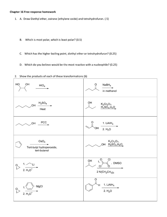 Solved Chapter 16 Free response homework 1. A. Draw Diethyl | Chegg.com