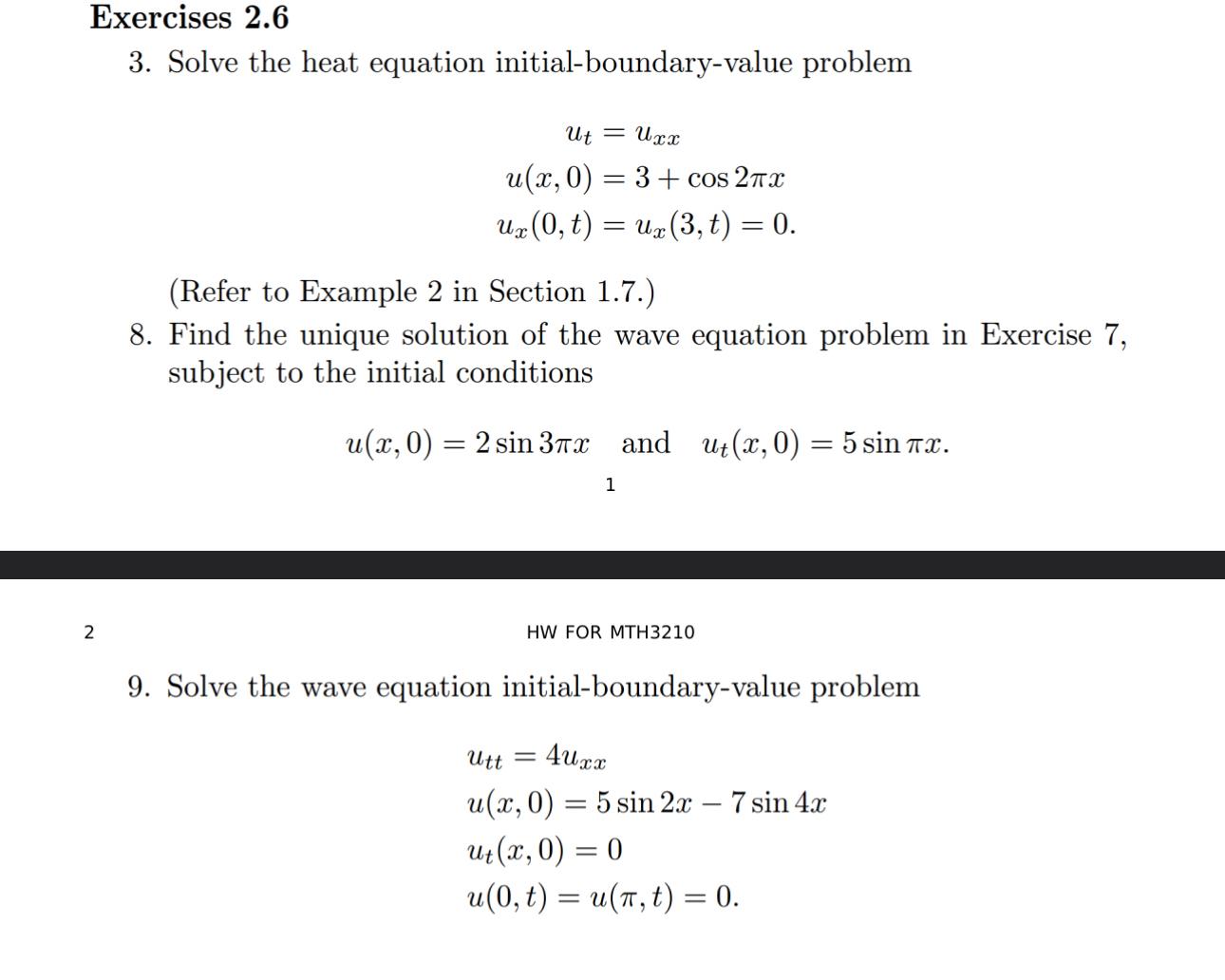 Solved Exercises 2.63. ﻿Solve The Heat Equation | Chegg.com