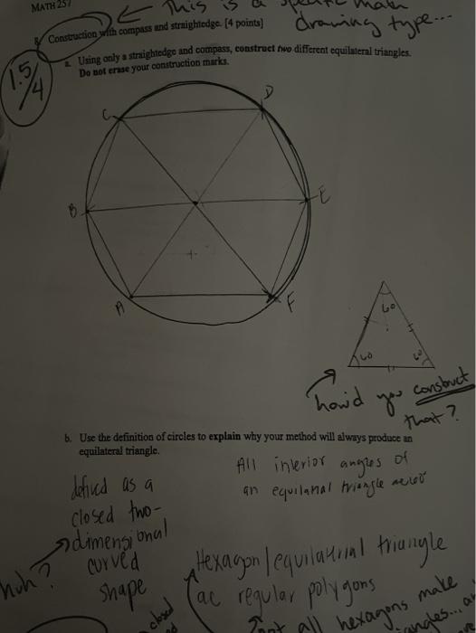 PLLLZZZZ HELPPP MEE What are the steps for using a compass and straightedge to  construct an equilateral 