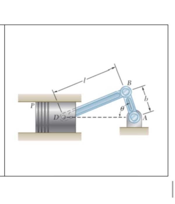 Solved The engine shown in the figure has a distance of l = | Chegg.com