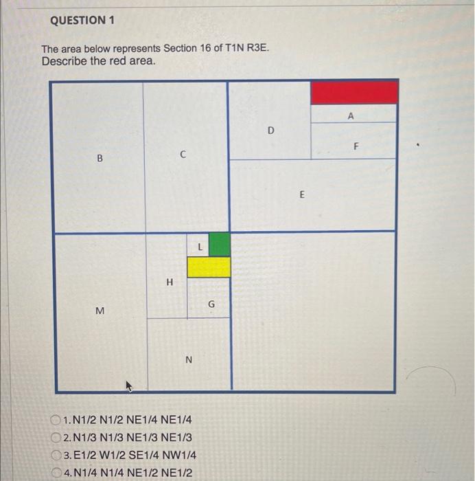 Solved The area below represents Section 16 of T1N R3E. | Chegg.com