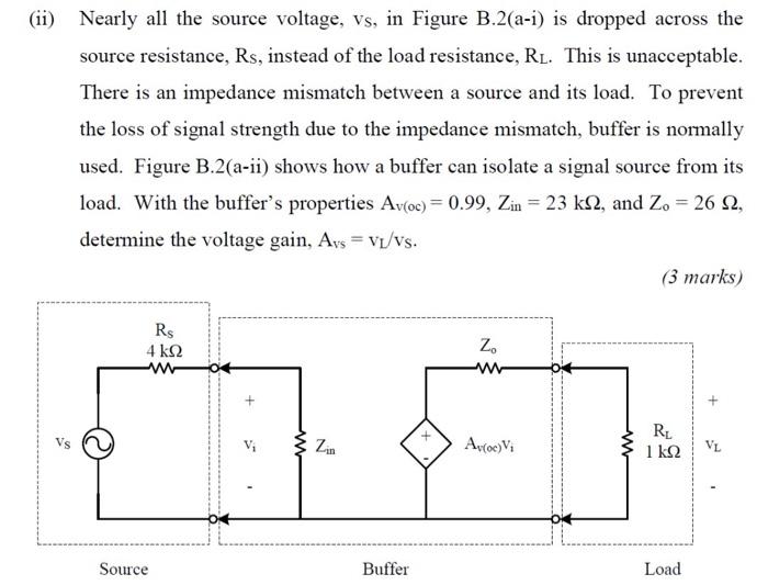 Solved (ii) Nearly All The Source Voltage, Vs, In Figure | Chegg.com