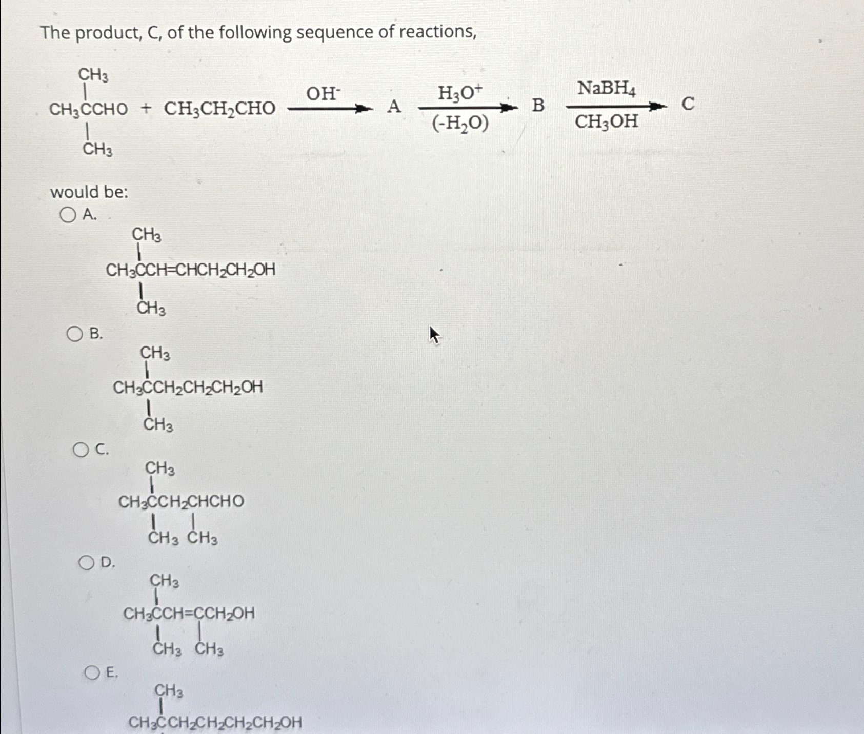 Solved The product, C, ﻿of the following sequence of | Chegg.com