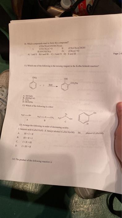 Solved 10. Which cotiscusof ract to fom thir conpoend? 11) | Chegg.com
