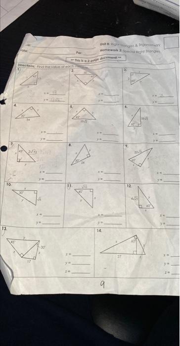 Unit 8 Right Triangles And Trigonometry Homework 2