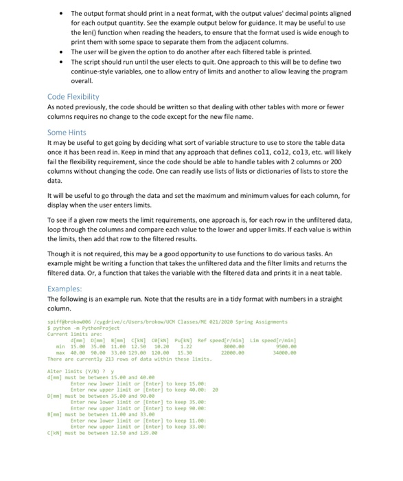Spring 2020 Python Project 1. Write a program to | Chegg.com