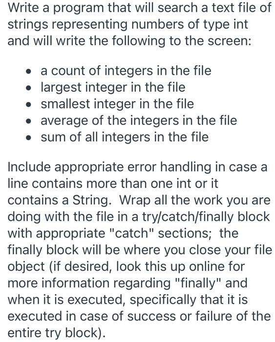 Solved Write a program that will search a text file of | Chegg.com