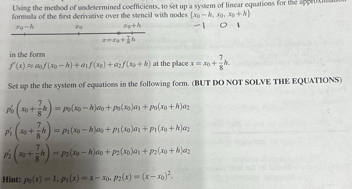 Solved Using the method of undetermined coefficients, to set | Chegg.com