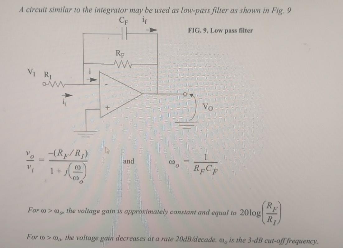 Solved Design a low-pass filter (Fig. 9) having a 3 dB | Chegg.com