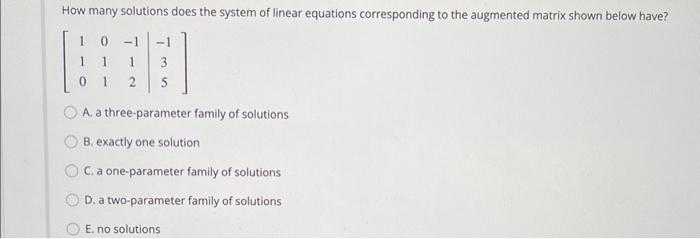 Solved How many solutions does the system of linear | Chegg.com