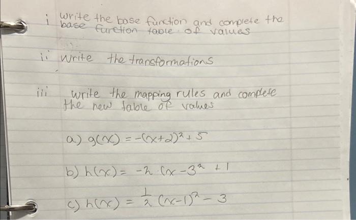 Solved i Write the base function and complete the base | Chegg.com