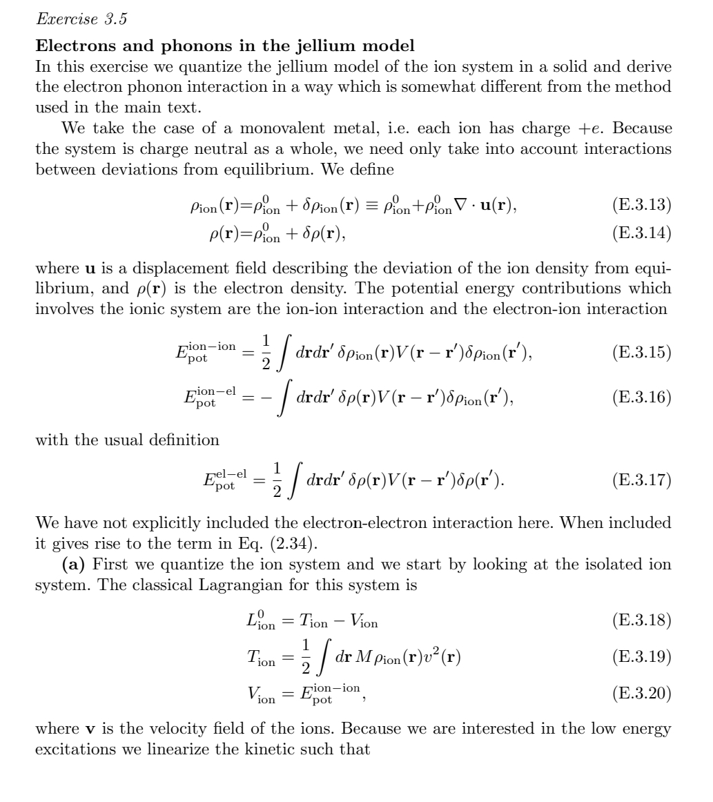 Solved Exercise 3.5Electrons And Phonons In The Jellium | Chegg.com