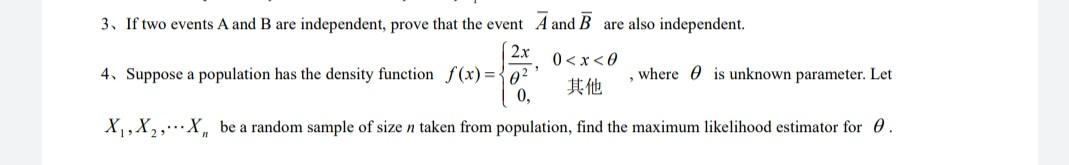 Solved 3. If Two Events A And B Are Independent, Prove That | Chegg.com