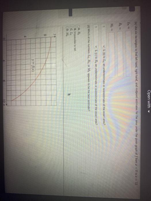 Solved Open with (a) Use na rectangles to find left hand | Chegg.com