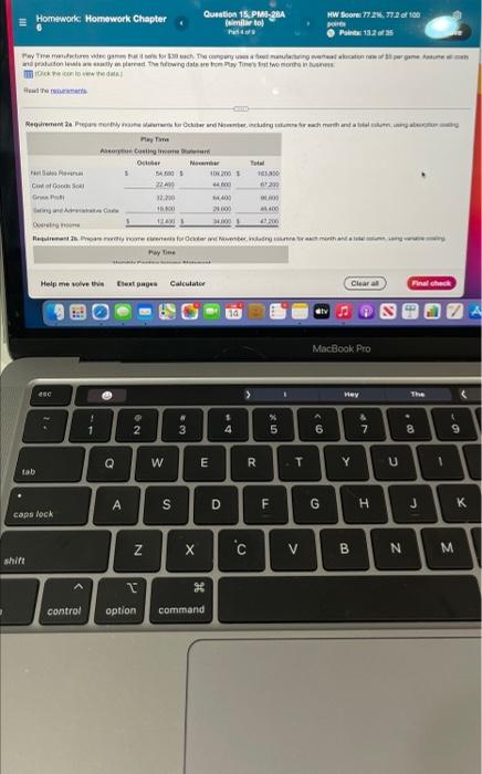 Solved 'n tab caps lock Homework: Homework Chapter Play Time | Chegg.com