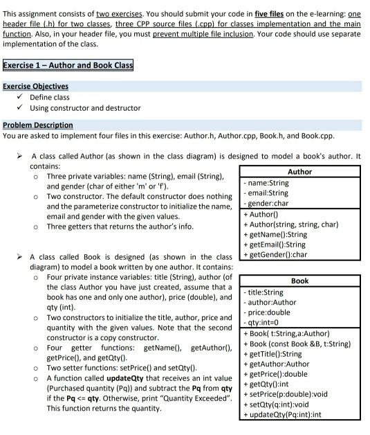 This Assignment Consists Of Two Exercises You Should Chegg Com