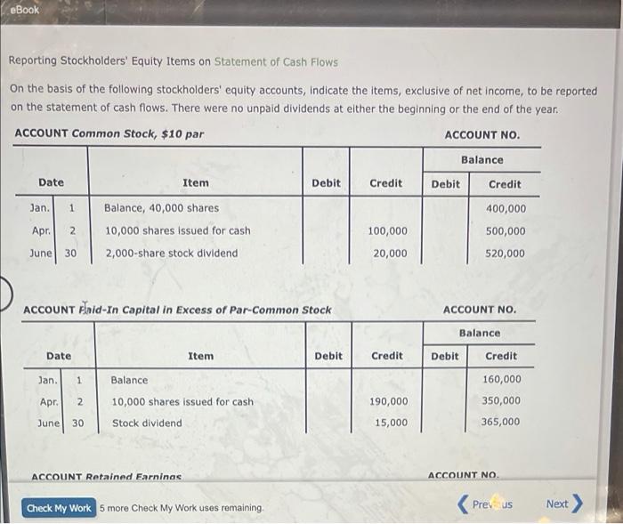 Solved eBook Reporting Stockholders' Equity Items on | Chegg.com