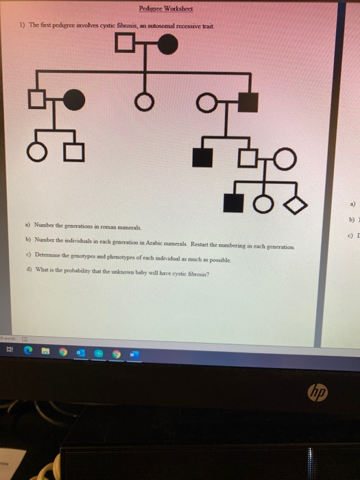 Solved Pedigree Worksheet 1) The first pedigree involves | Chegg.com