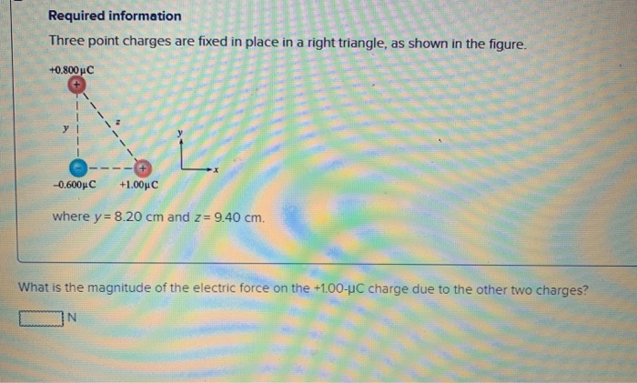 Solved What is the magnitude of the electric force on the | Chegg.com