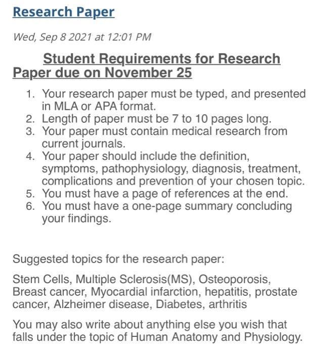 requirements for research paper