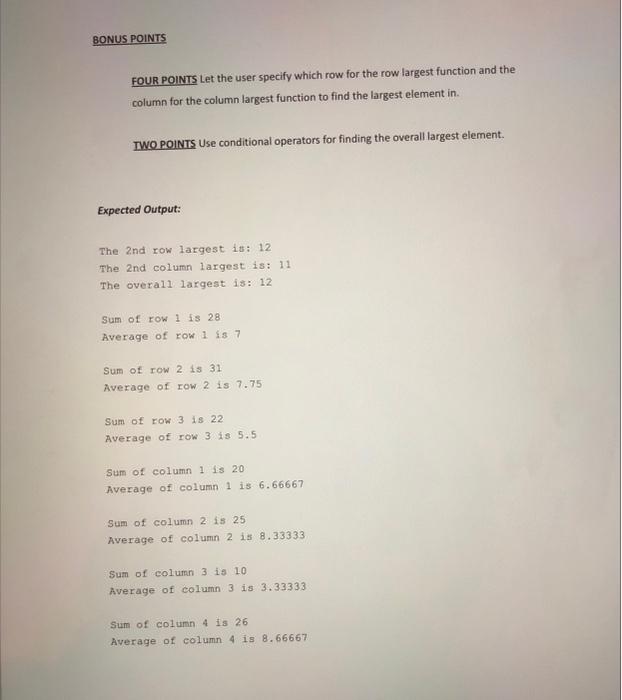 Solved 2D Arrays The focus of this lab is to understand how | Chegg.com
