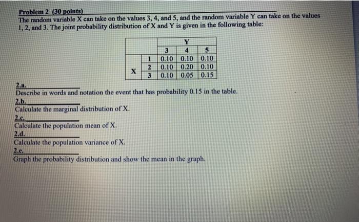 Solved Problem 2 30 Points The Random Variable X Can Take