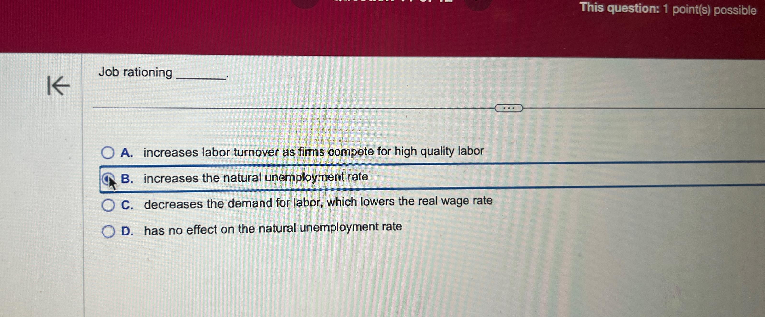 Solved This Question: 1 ﻿point(s) ﻿possibleJob RationingA. | Chegg.com