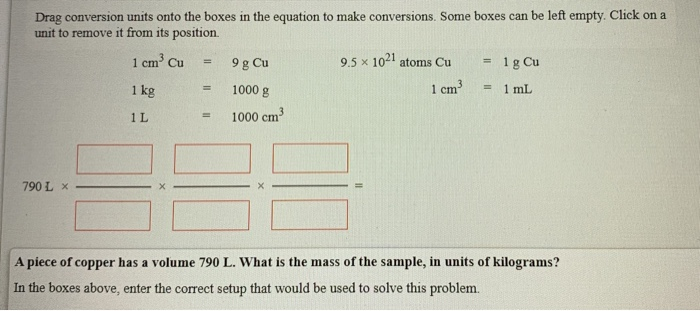 Solved Drag Conversion Units Onto The Boxes In The Equation Chegg