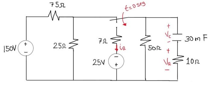 Solved 1. The initial voltage across the capacitor (t = 0 ^ | Chegg.com