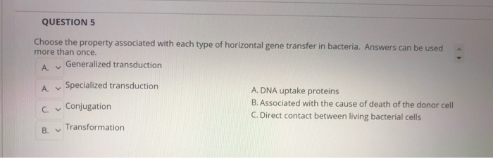 Solved Question 1 Which Forms Of Horizontal Gene Transfer 3185