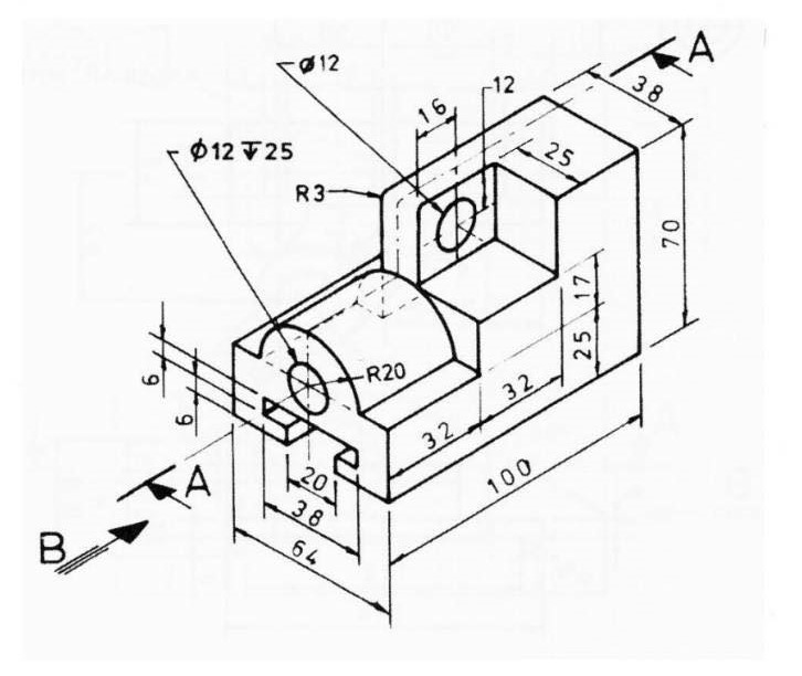 Solved Draw orthographic views in front view in the | Chegg.com