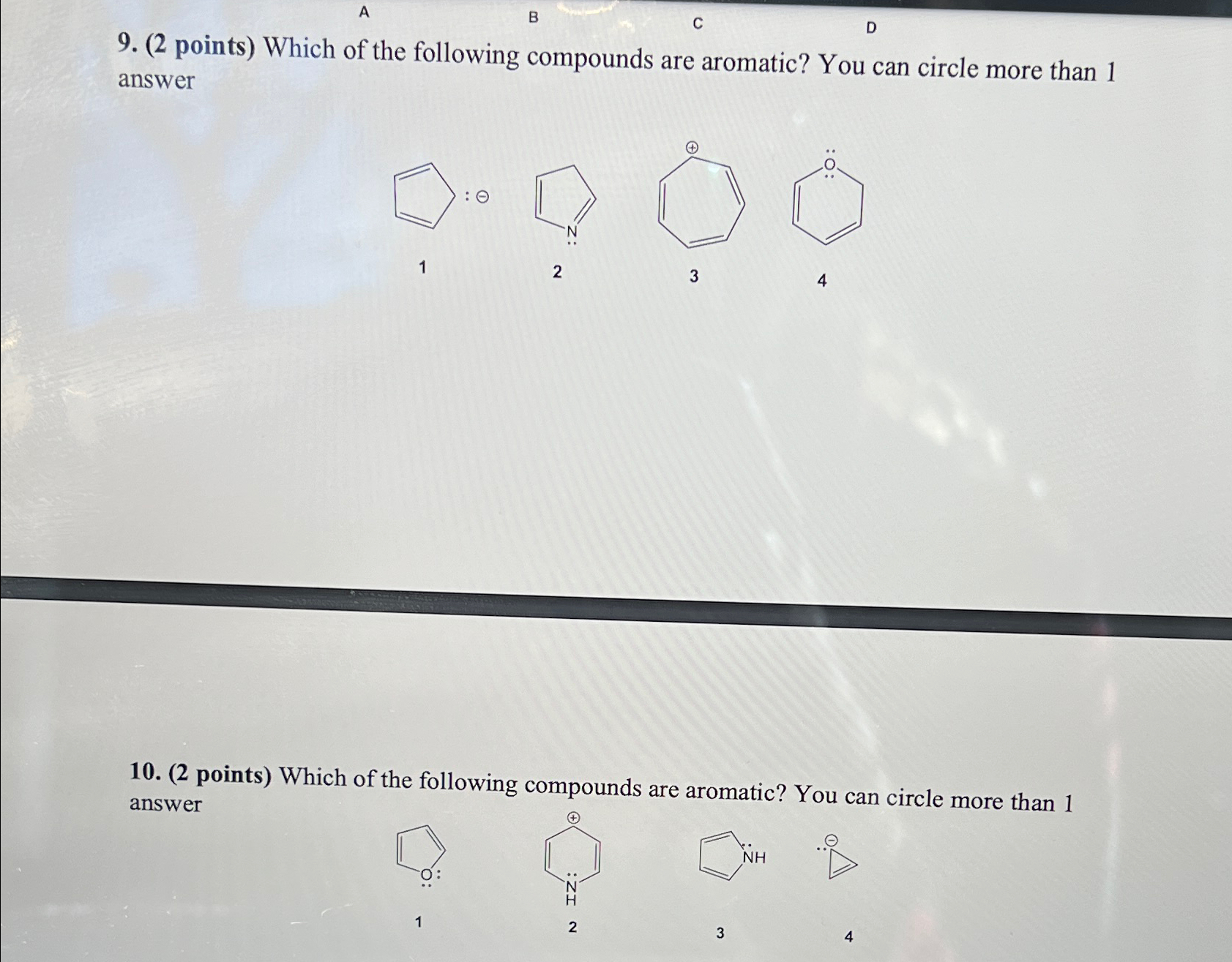 Solved ABCD9. ( 2 ﻿points) ﻿Which of the following compounds | Chegg.com