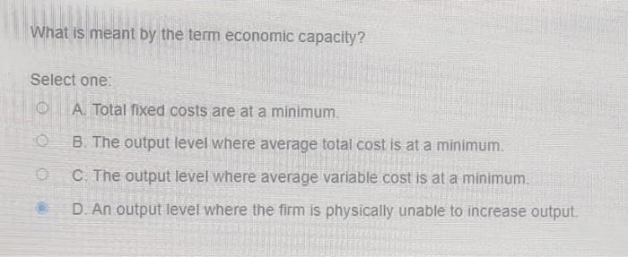 What Is Meant By The Term Economic Capacity