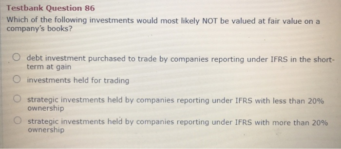 Solved Practice Question 19 A Company Made An Investment In | Chegg.com